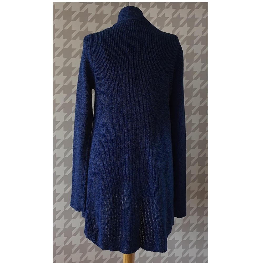 Karl Lagerfeld Paris Size Small Navy Open Front Waterfall Cardigan - Picture 9 of 10
